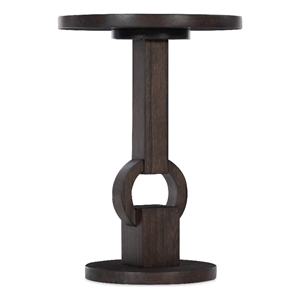 commerce & market round side table in brown wood by hooker furniture
