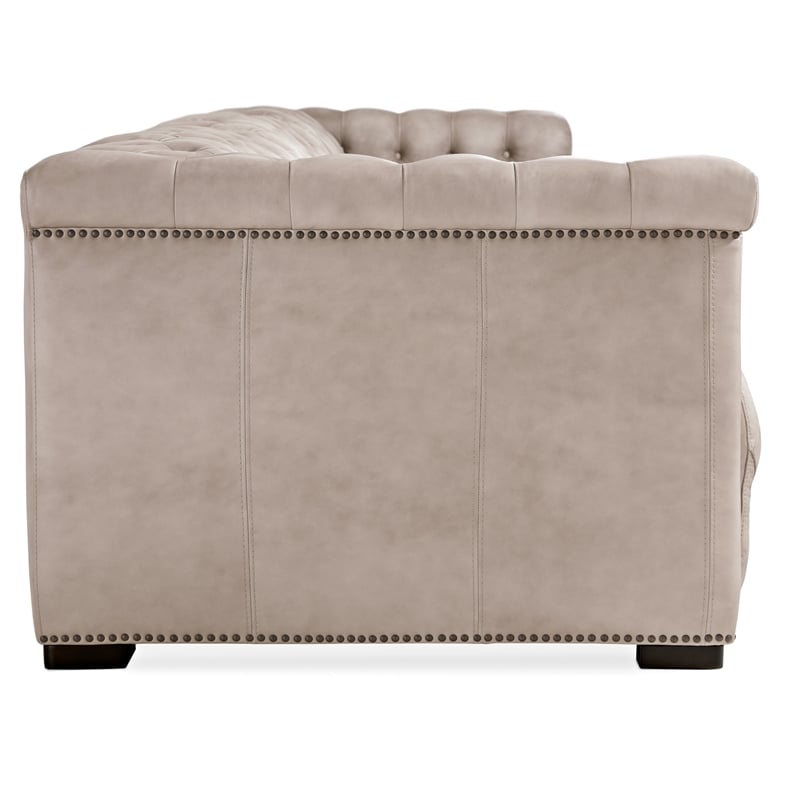 Savion Grandier Power Recliner Sofa with Power Headrest in Brown Leather
