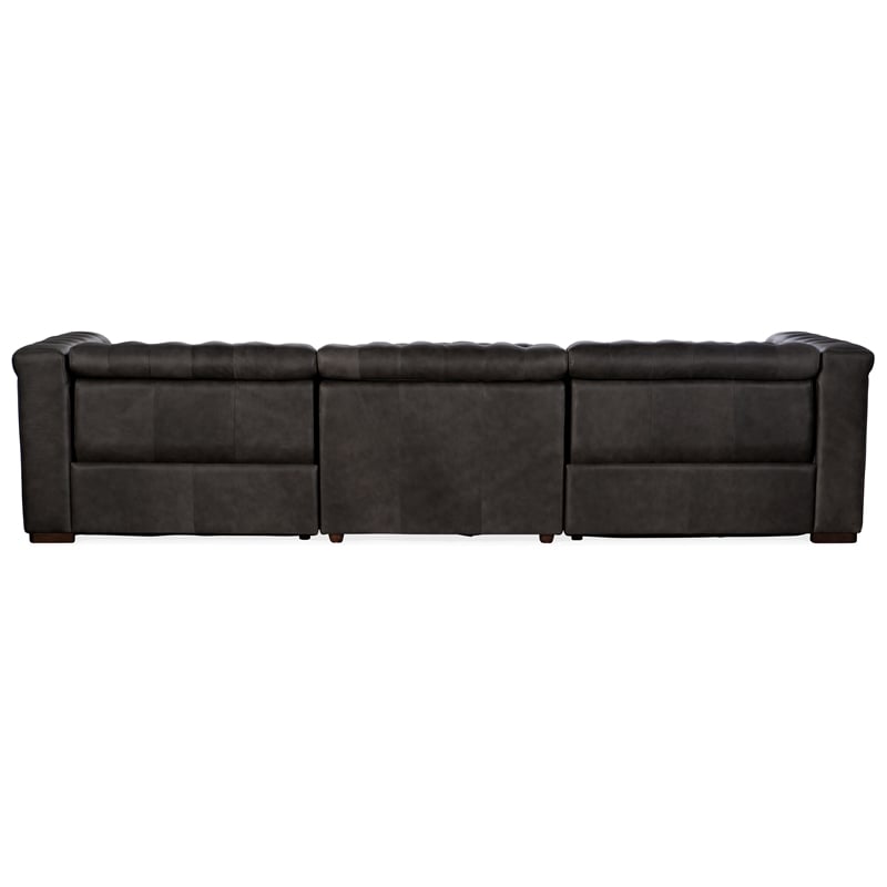 Savion Grandier Power Recliner Sofa with Power Headrest in Gray Leather