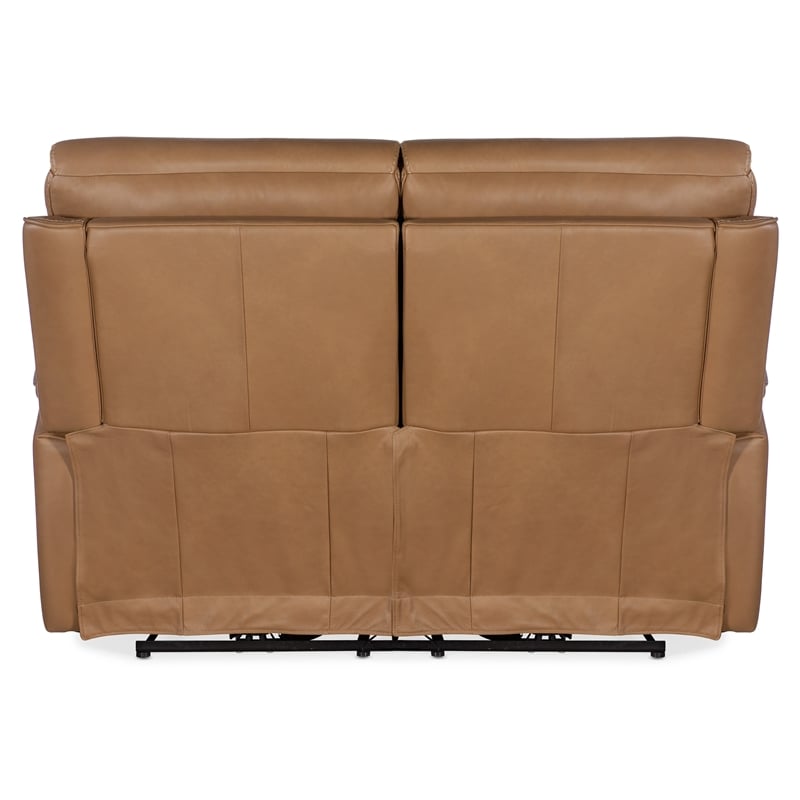 Lyra Zero Gravity Power Loveseat with Power Headrest in Brown Leather by Hooker