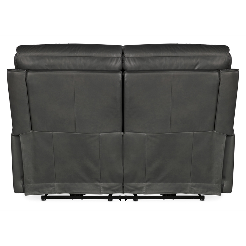 Lyra Zero Gravity Power Loveseat with Power Headrest in Gray Leather by Hooker