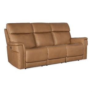 Lyra Zero Gravity Power Sofa with Power Headrest in Brown Leather by Hooker
