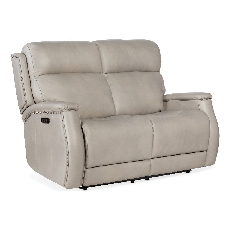 Rhea Zero Gravity Power Recline Loveseat with Power Headrest in Gray Leather