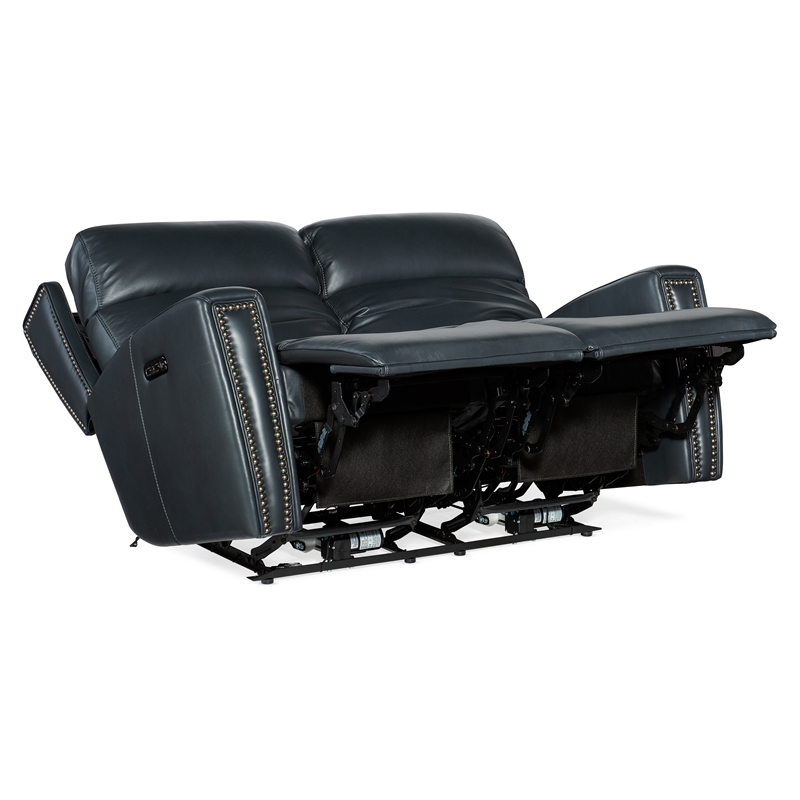 Ruthe Zero Gravity Power Recline Loveseat with Power Headrest in Blue Leather