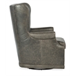 Mai Wing Swivel Club Chair in Gray Leather by Hooker Furniture