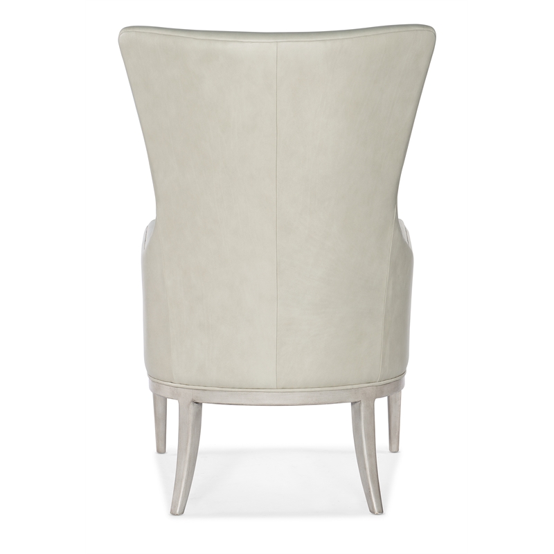Kyndall Club Chair with Accent Pillow in Gray Leather by Hooker Furniture