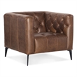 Nicolla Leather Stationary Chair in Brown Leather by Hooker Furniture