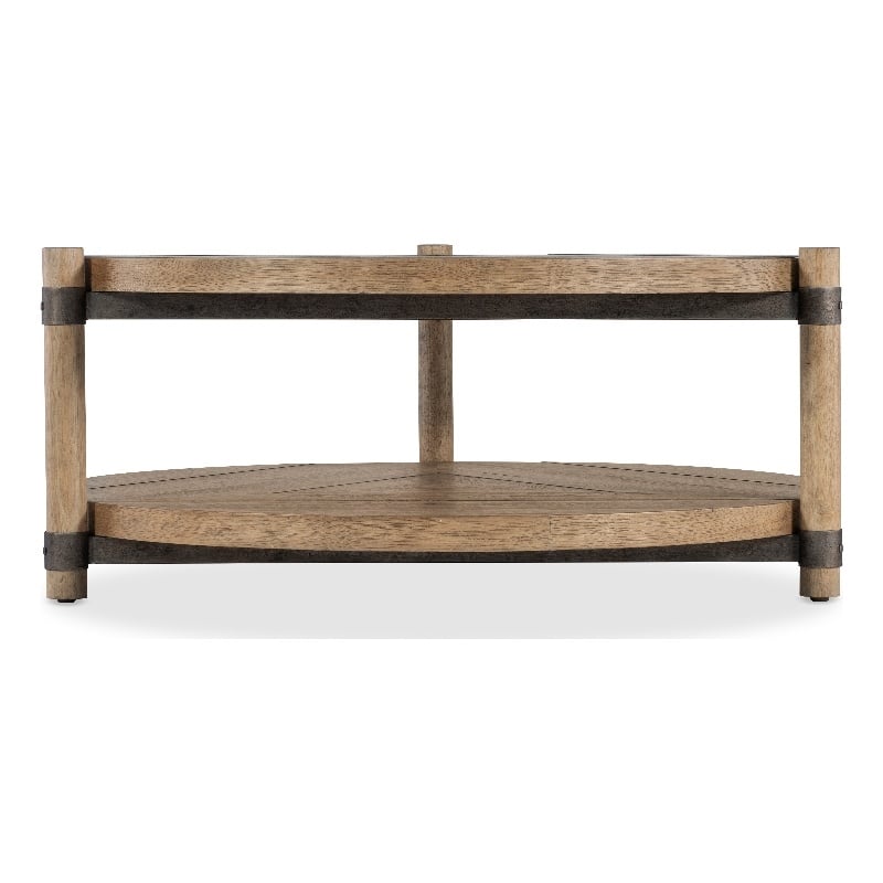 Vineyard Row Round Cocktail Table in Light Natural Wood by Hooker Furnishings