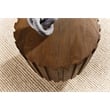 Commerce & Market Gears Round End Table in Medium Brown Wood by Hooker