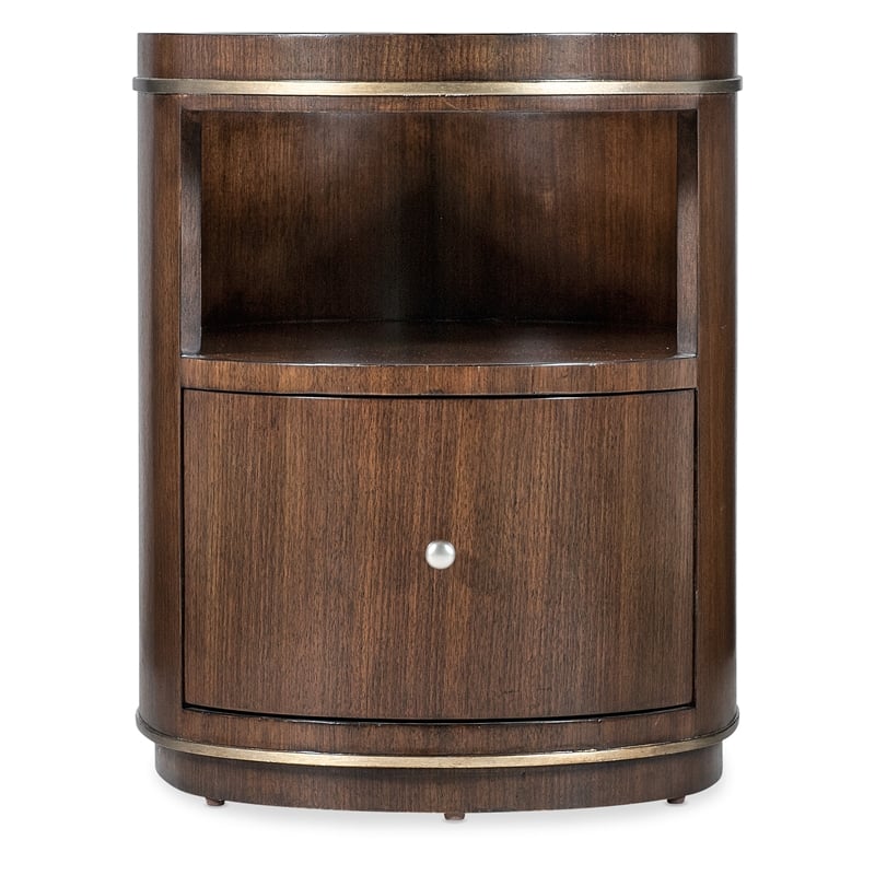 Melange Contours Side Table in Dark Brown Wood by Hooker Furnishings