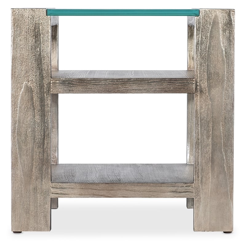 Melange Saber End Table in Silver Wood by Hooker Furnishings