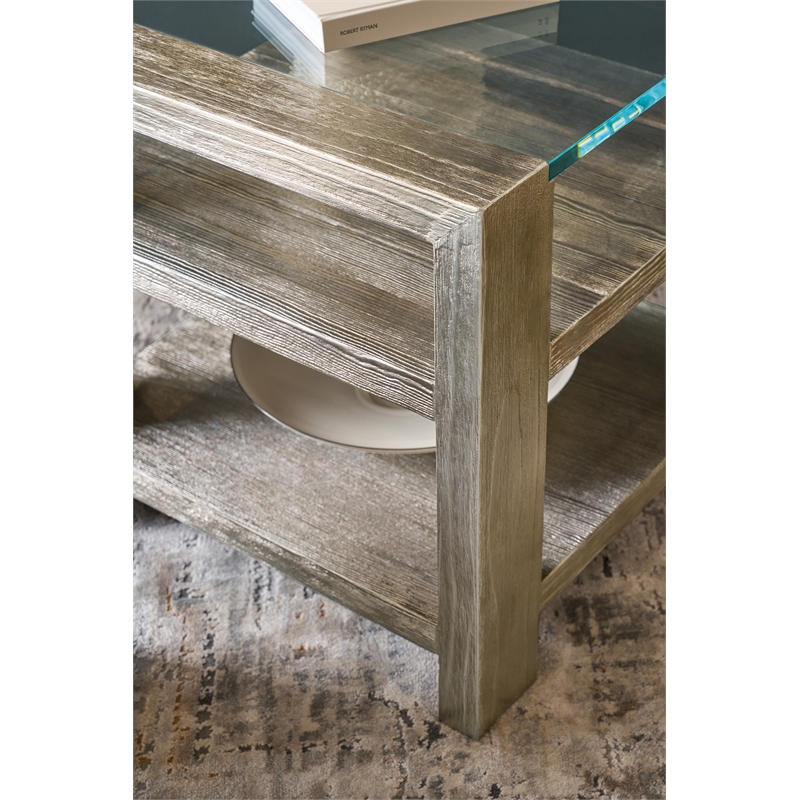 Melange Saber End Table in Silver Wood by Hooker Furnishings
