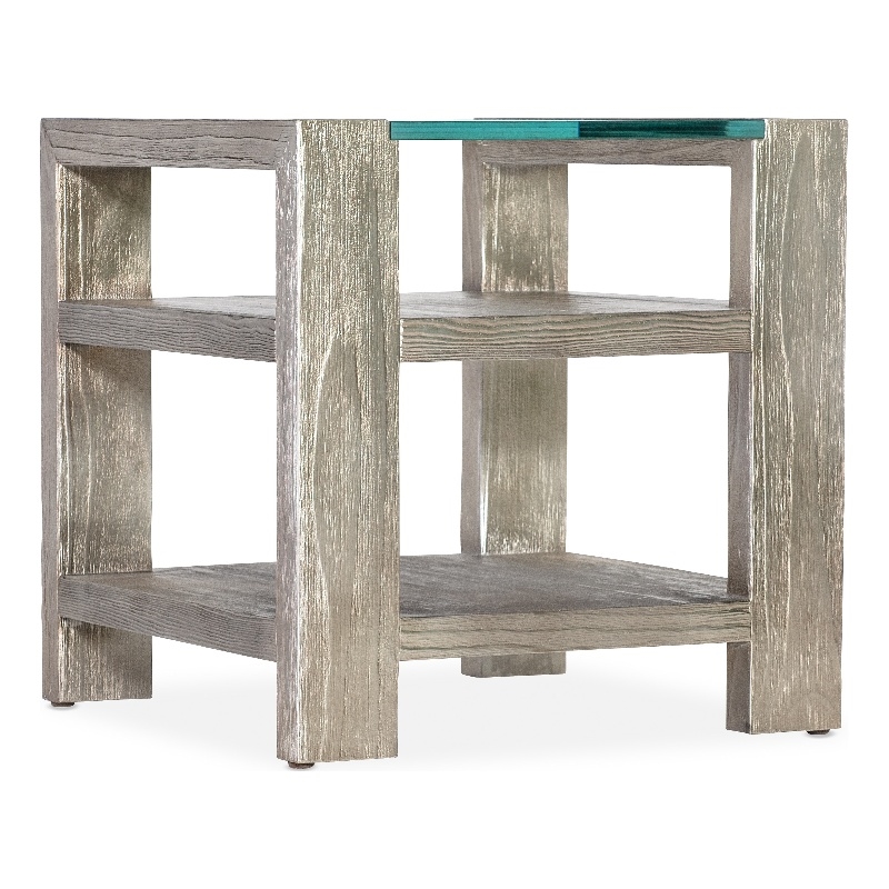 Melange Saber End Table in Silver Wood by Hooker Furnishings