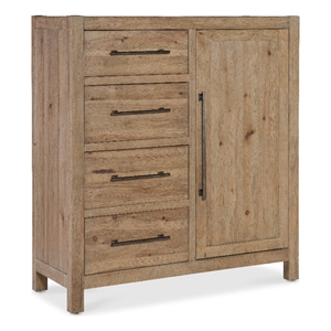 vineyard row four-drawer door chest in light natural wood by hooker furnishings