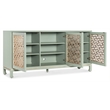 Commerce & Market Trellis Entertainment Credenza in Green Wood by Hooker