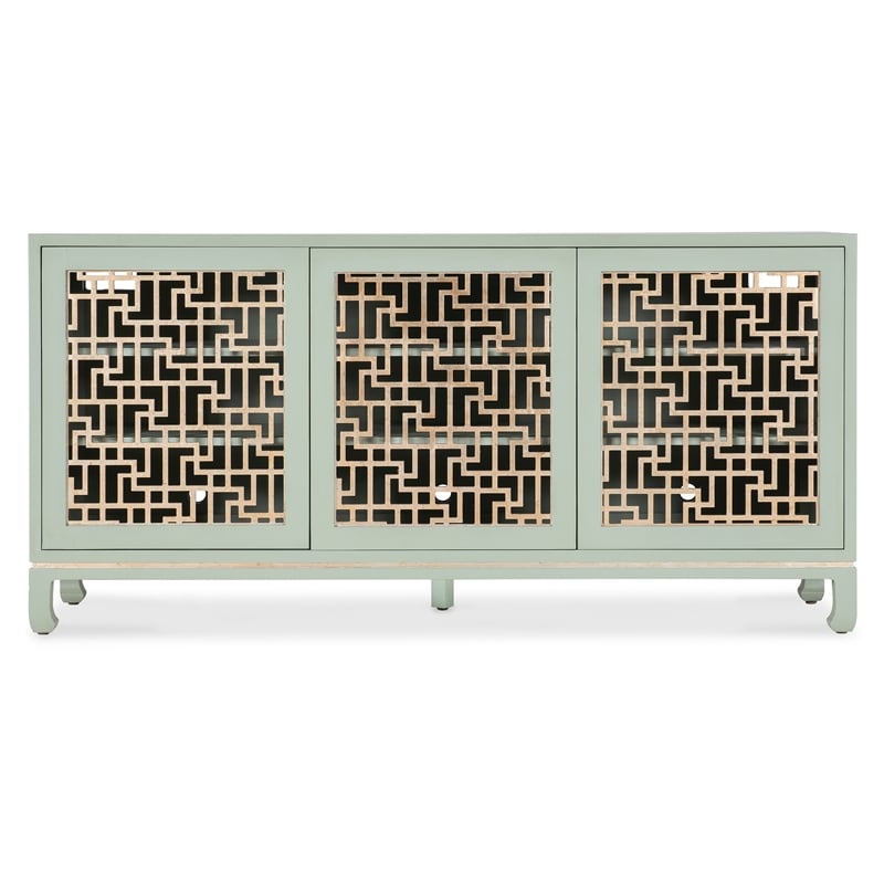 Commerce & Market Trellis Entertainment Credenza in Green Wood by Hooker