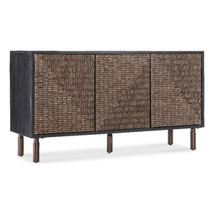 commerce & market jachar entertainment credenza in black wood by hooker