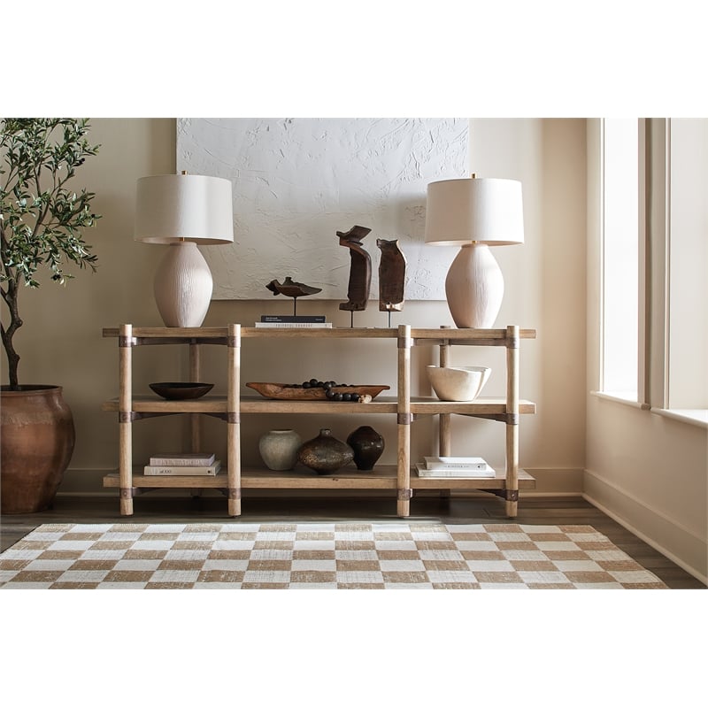 Vineyard Row Console in Light Natural Wood by Hooker Furnishings