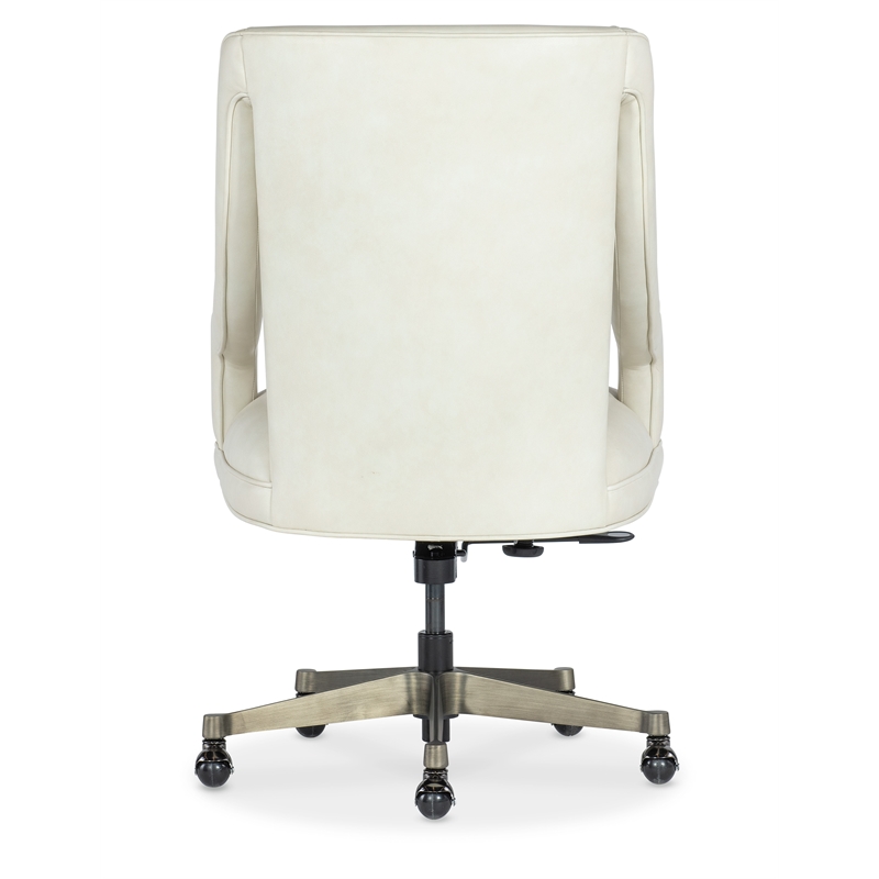 Meira Executive Swivel Tilt Chair in White Leather by Hooker Furnishings