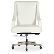Meira Executive Swivel Tilt Chair in White Leather by Hooker Furnishings