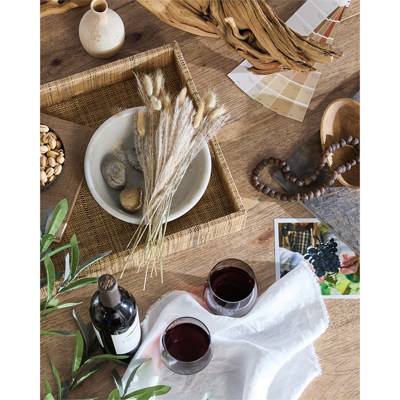 Vineyard Row Dining Table w/ Two 20-inch Leaves in Natural Wood by Hooker