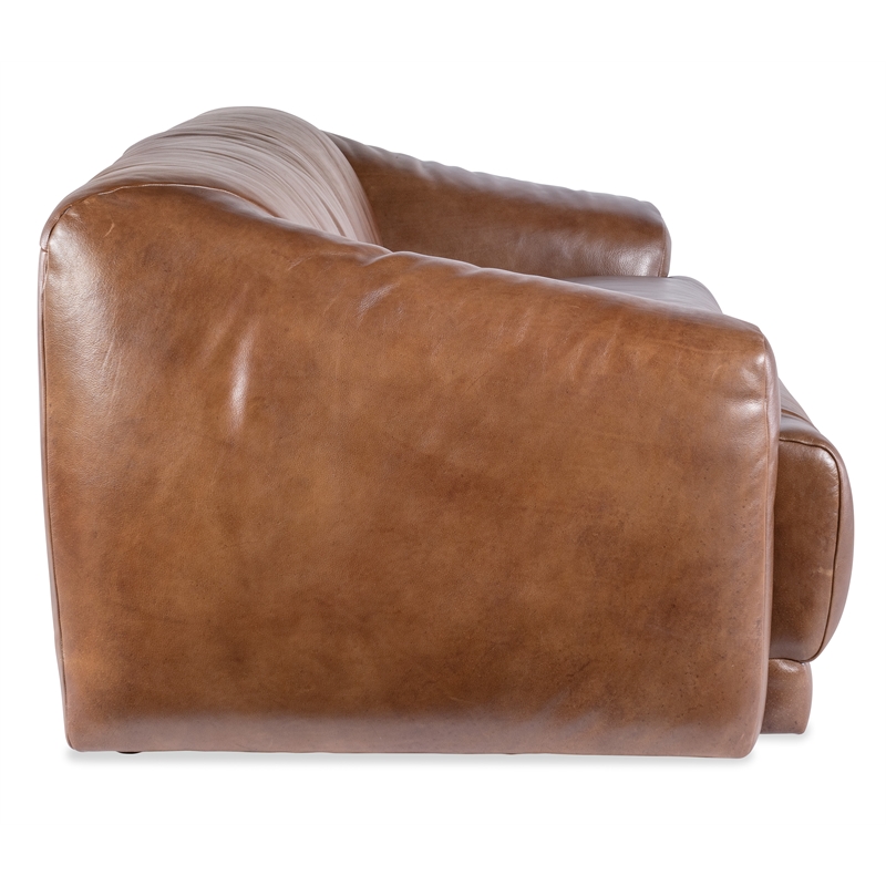 Fleetwood 2-Seat Sofa in Brown Leather by Hooker Furnishings