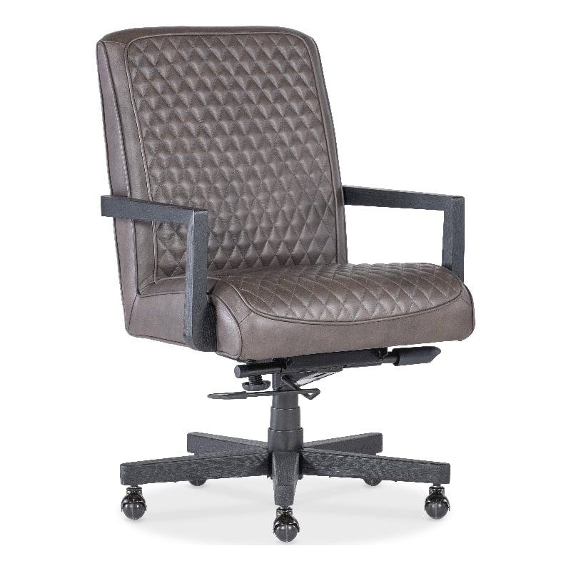 Shadow Executive Swivel Tilt Chair in Brown Leather by Hooker Furnishings