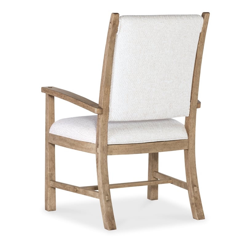 Vineyard Row Post Back Upholstered Arm Chair in Beige Wood by Hooker Furnishings