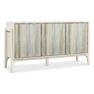 Hera Credenza in Cream Colored Wood with Three Doors by Hooker Furnishings