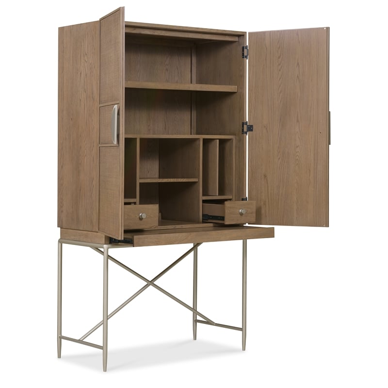 Sonnet Secretary Desk Hub in Medium Brown Wood by Hooker Furnishings