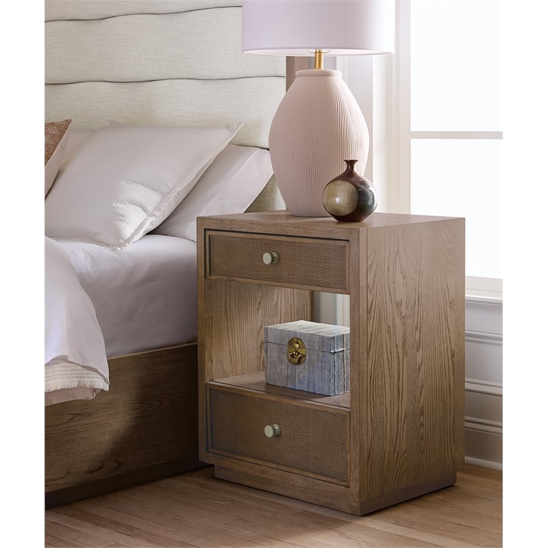 Sonnet Two-Drawer Nightstand in Medium Brown Wood by Hooker Furnishings