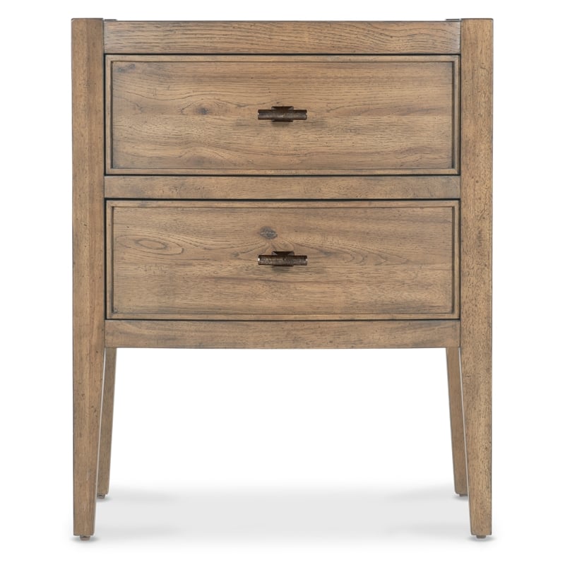 Vineyard Row Two Drawer Nightstand in Light Natural Wood by Hooker Furnishings