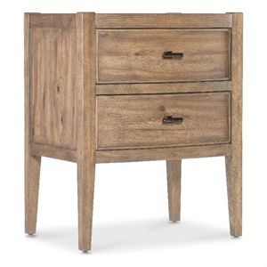 Vineyard Row Two Drawer Nightstand in Light Natural Wood by Hooker Furnishings