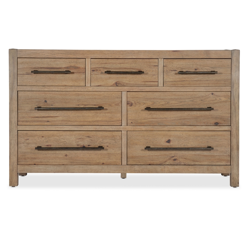 Vineyard Row Seven-Drawer Dresser in Light Natural Wood by Hooker Furnishings