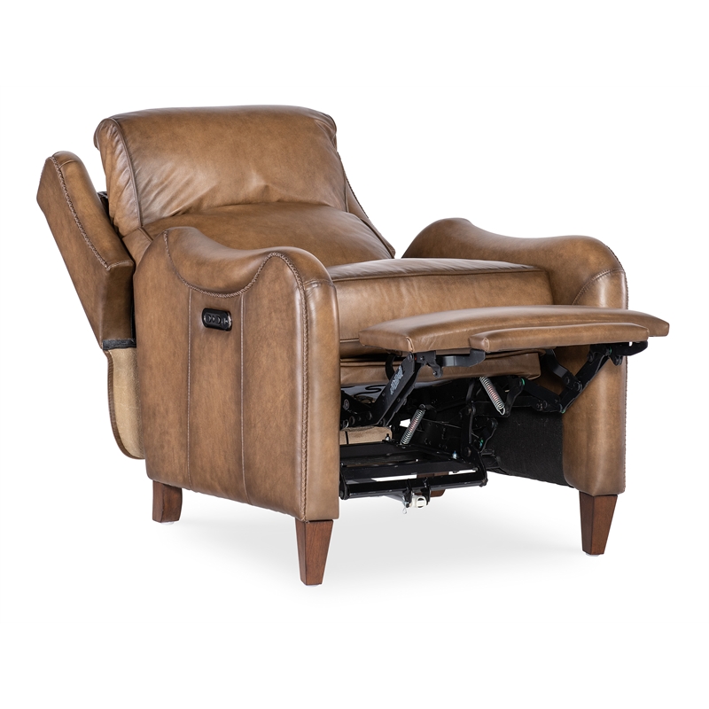 Carrington Power Recliner w/ Pwr Headrest in Brown Leather by Hooker Furnishings