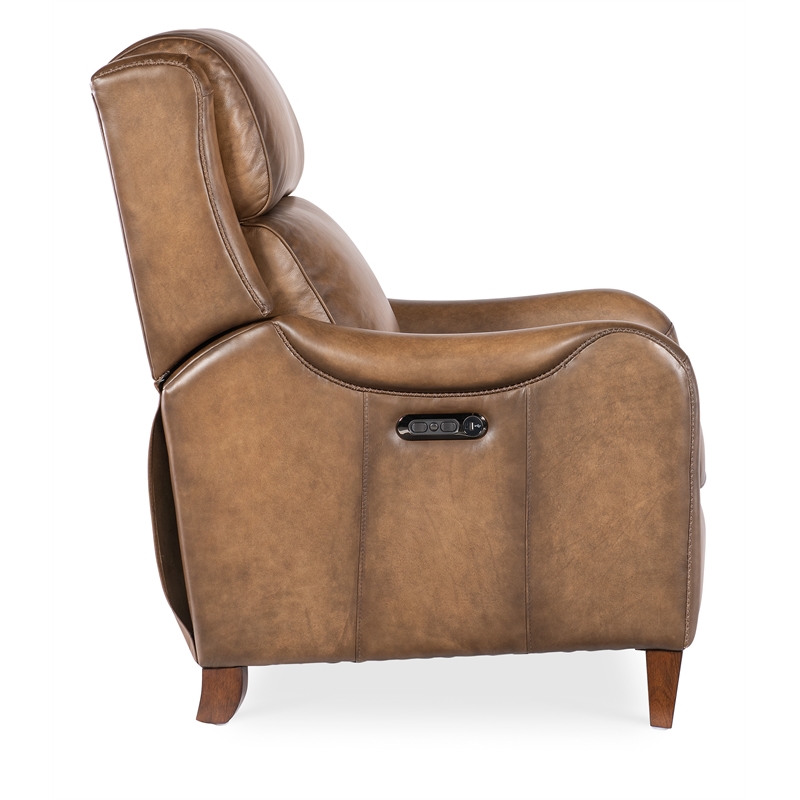 Carrington Power Recliner w/ Pwr Headrest in Brown Leather by Hooker Furnishings