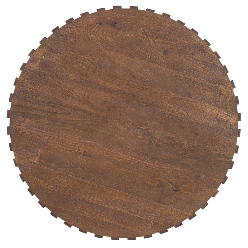 Commerce & Market Gears Round Cocktail Table in Medium Brown Wood by Hooker
