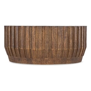 Commerce & Market Gears Round Cocktail Table in Medium Brown Wood by Hooker