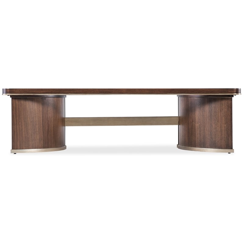 Melange Contours Cocktail Table in Dark Brown Wood by Hooker Furnishings