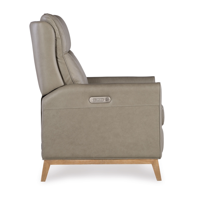 Quinnie Power Recliner w/ Power Headrest in Green Leather by Hooker Furnishings