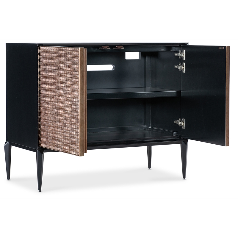 Melange Boucle Accent Chest in Black Wood by Hooker Furnishings