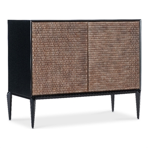 melange boucle accent chest in black wood by hooker furnishings