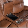 Crosby Pwr Loveseat w/ Pwr Headrest & Lumbar in Brown Leather by Hooker