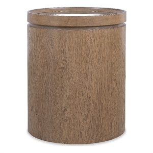 sonnet round side table in medium brown wood by hooker furnishings