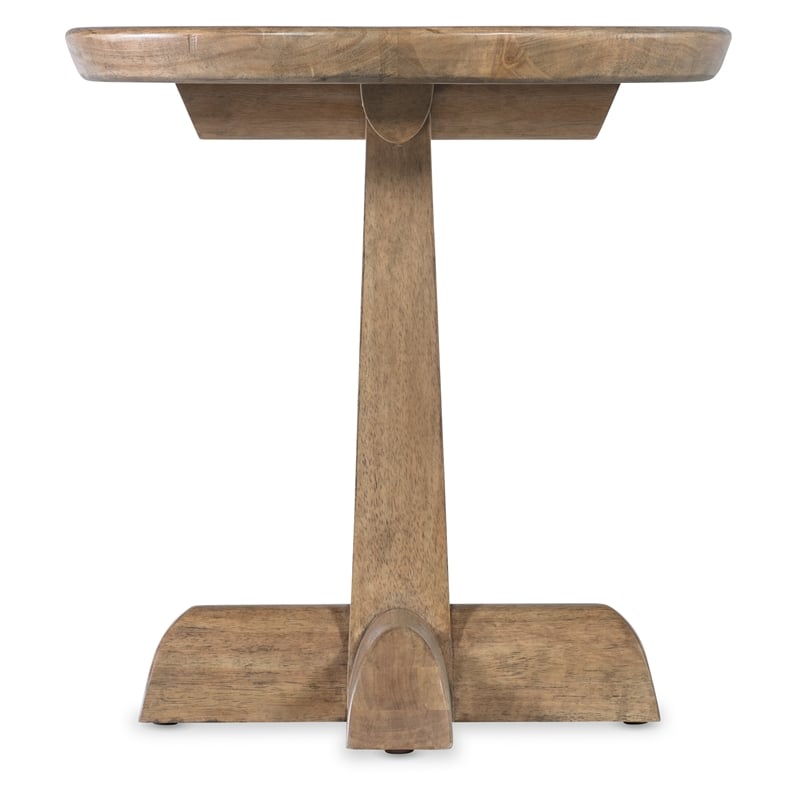 Vineyard Row Round Pedestal End Table in Natural Wood by Hooker Furnishings