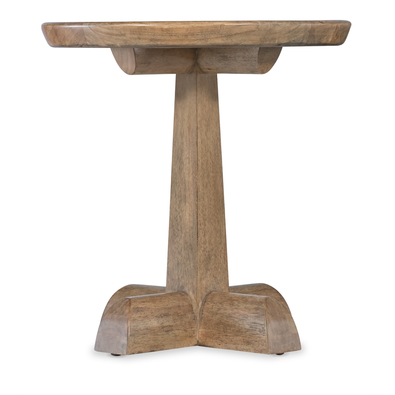 Vineyard Row Round Pedestal End Table in Natural Wood by Hooker Furnishings