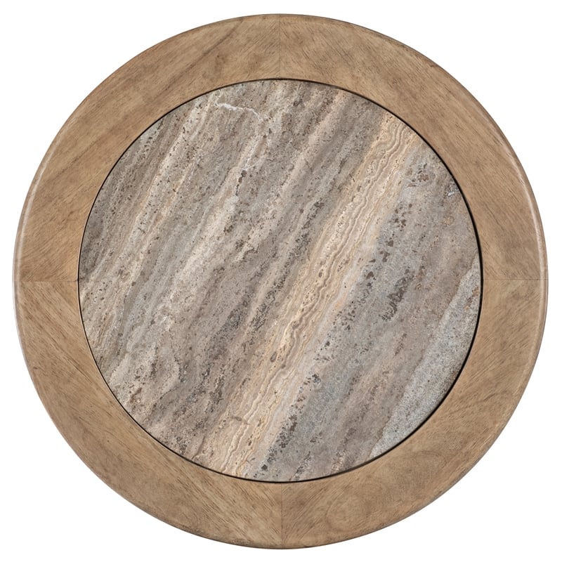 Vineyard Row Round Pedestal End Table in Natural Wood by Hooker Furnishings