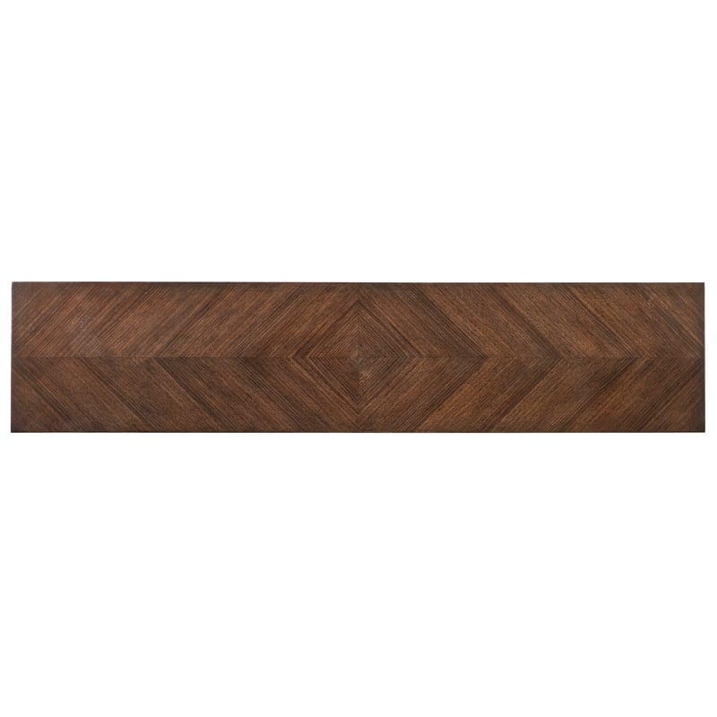 Melange Contours Console in Dark Brown Wood by Hooker Furnishings