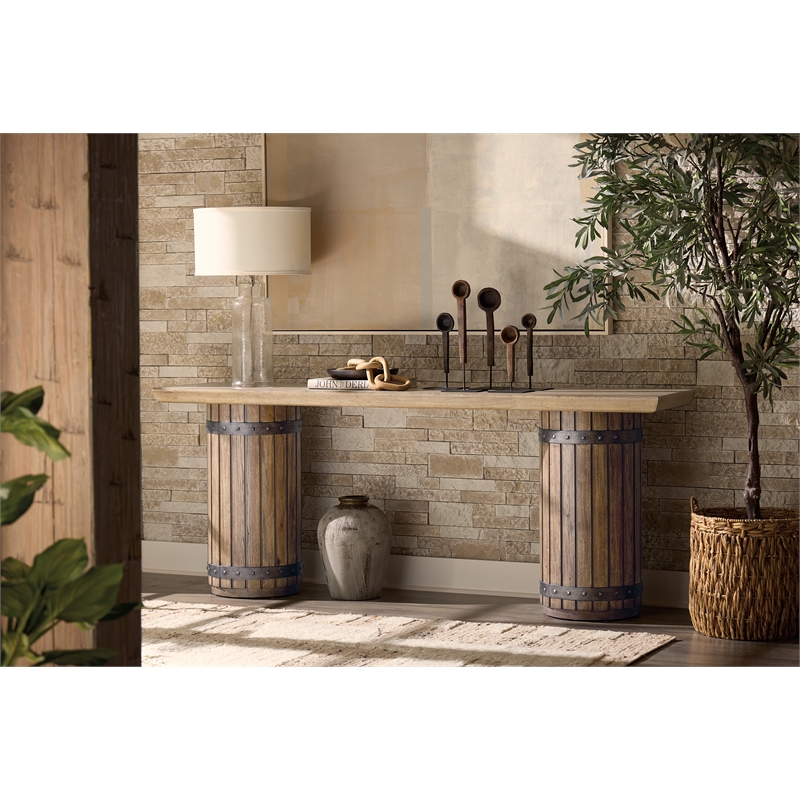 Vineyard Row Console Table in Dark Brown Wood by Hooker Furnishings