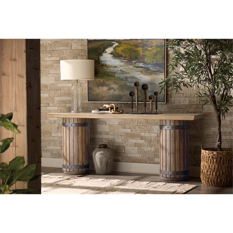 Vineyard Row Console Table in Dark Brown Wood by Hooker Furnishings